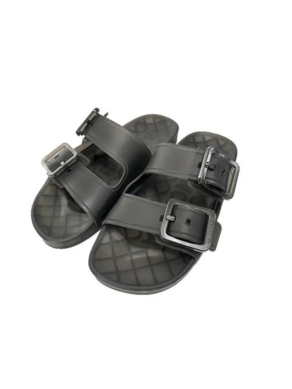 Balenciaga Mallorca Rubber Clear Belted Slide Sandals Black 37